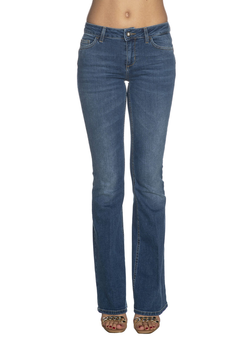 Liu Jo Jeans a vita bassa da Donna Blu Scuro Denim