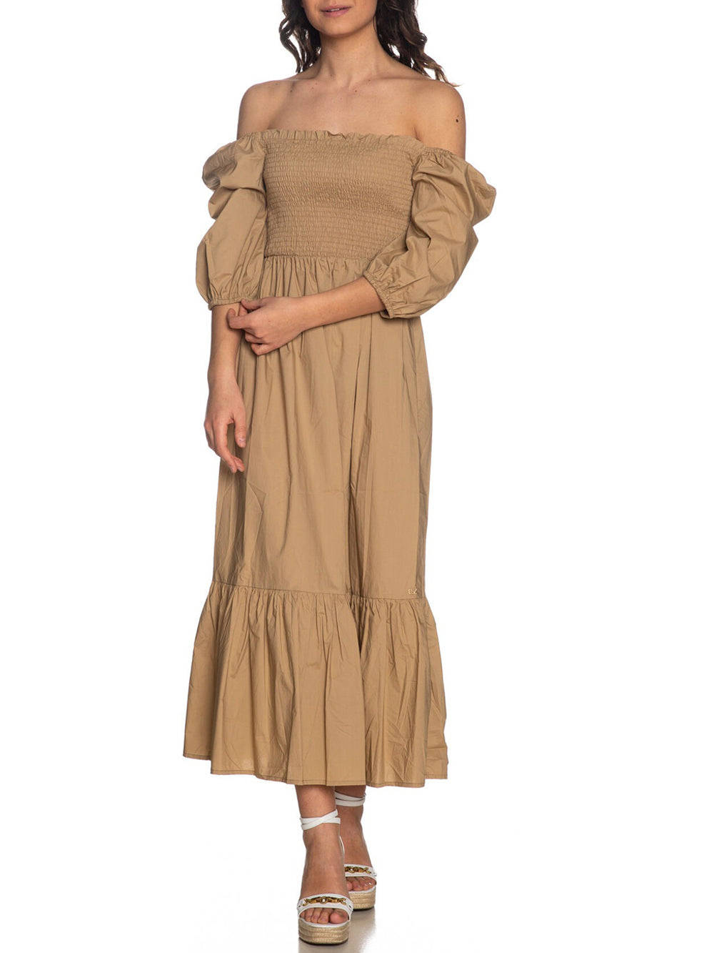 Yes Zee Vestito da Donna Beige