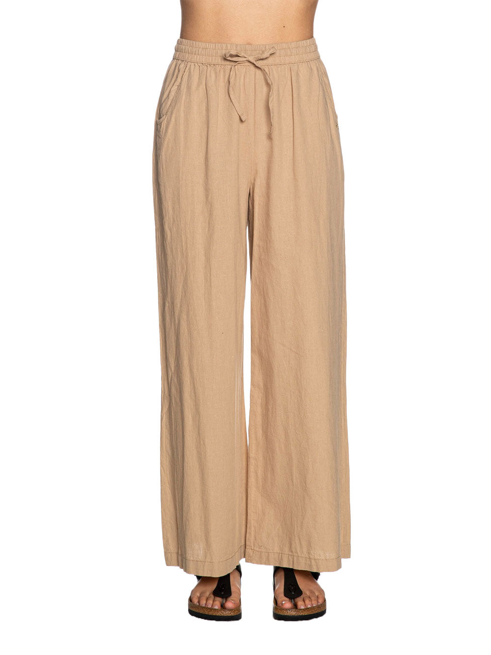 Yes Zee Pantalone da Donna - Beige