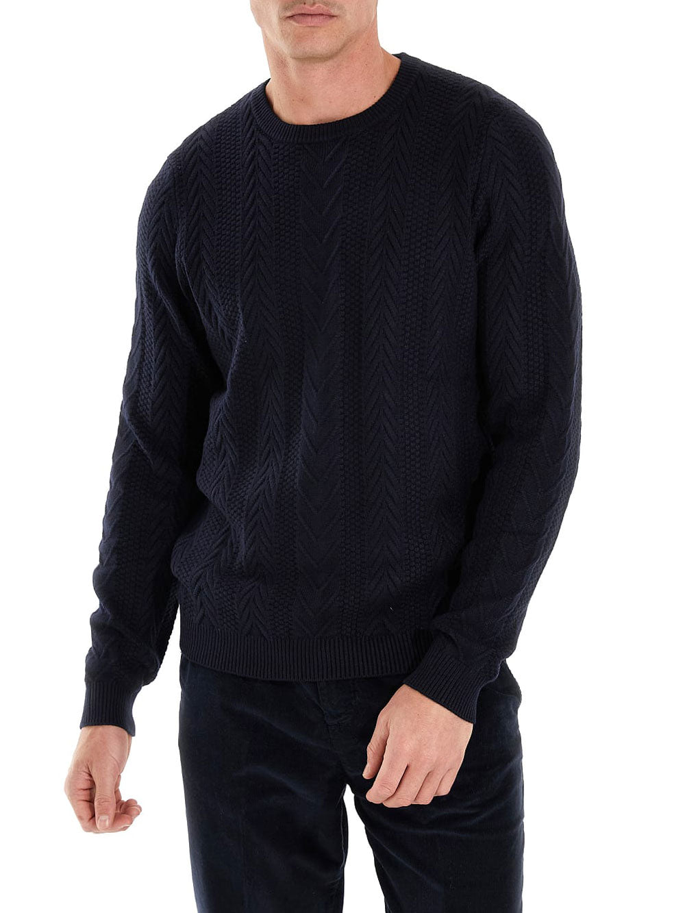 Guess Pullover Cable Ethan da Uomo - Blu