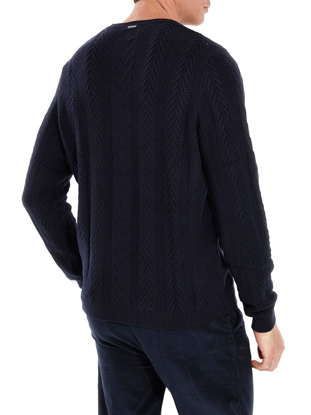 Guess Pullover Cable Ethan da Uomo - Blu