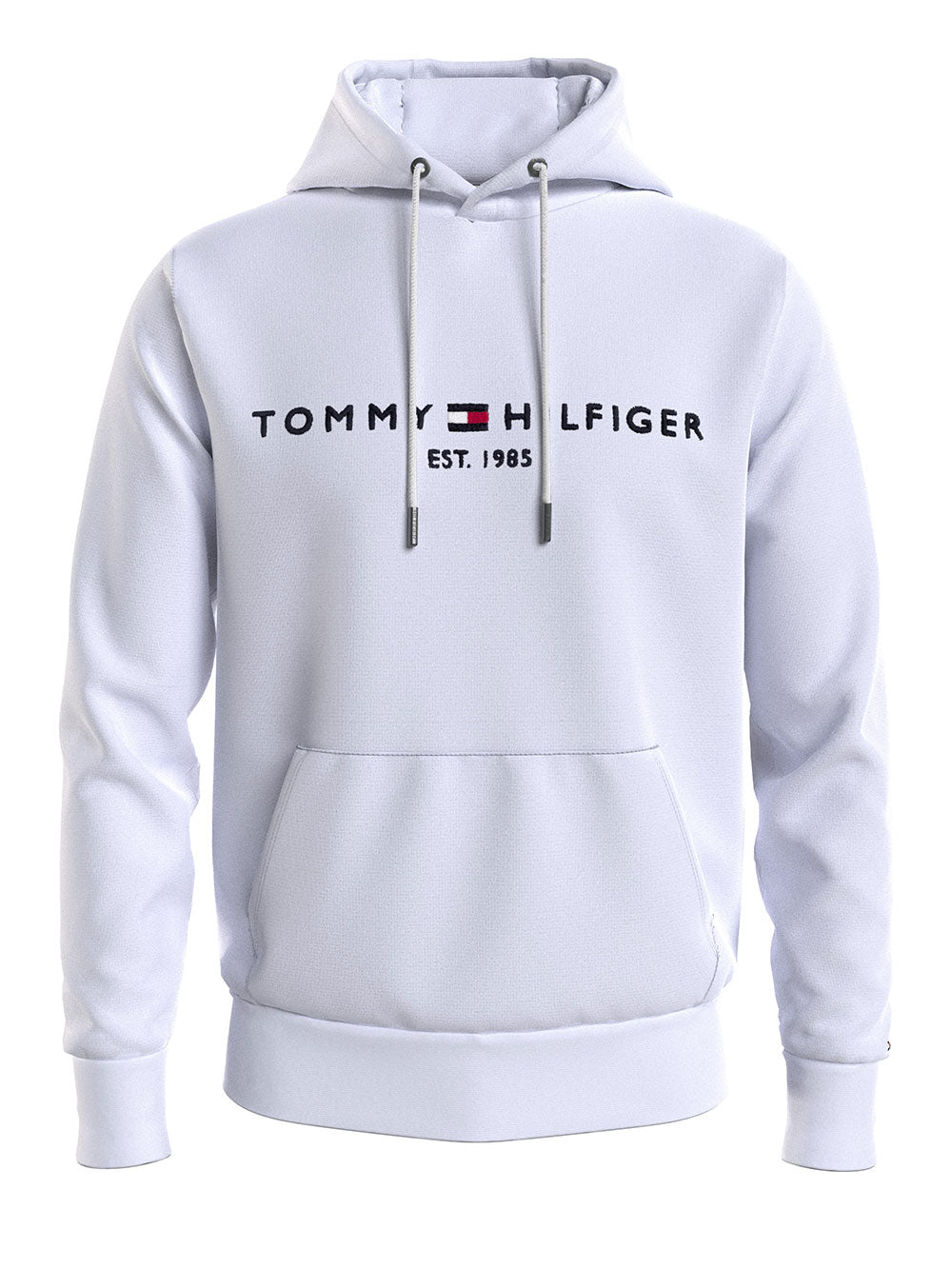 Tommy Hilfiger Felpa Cappuccio Logo Hoody da Uomo - Bianco