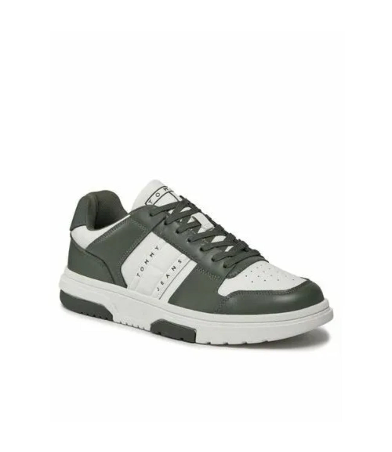 Tommy Hilfiger Tommy Jeans Sneakers Uomo Mod. EM0EM01283 LEATHER CUPSOLE 0K4 Verde