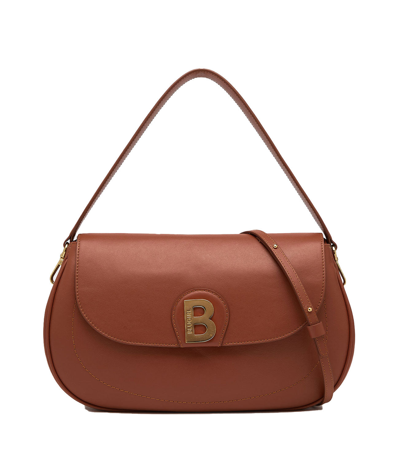 Blugirl Borsa a spalla hobo con logo Marrone